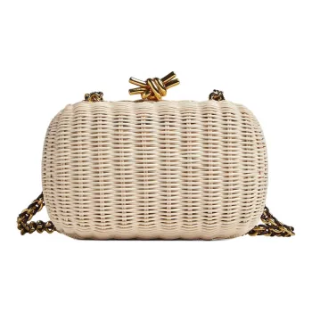 Bottega Veneta Lambskin One Shoulder Crossbody Clutch Women's Natural