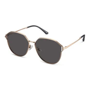 LOHO Metal Irregular Shape Travel Photography UV Protection Sun Protection Sunglasses Unisex Rose Gold Light Gold