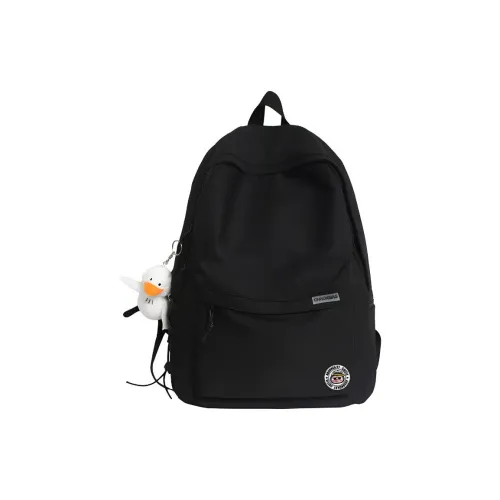 ADOONGA Nylon Backpack Unisex Black/White