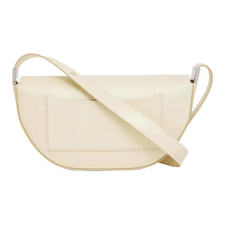 Burberry Olympia Two-Tone Leather Shoulder Bag Crescent Bag Handbag Shoulder Bag Small Size Women's Ivory-2