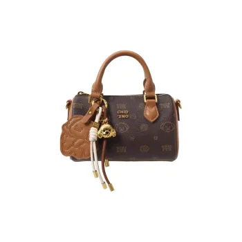 PAYOT Microfiber Synthetic Leather Handbag Regular Women's Monogram Coffee