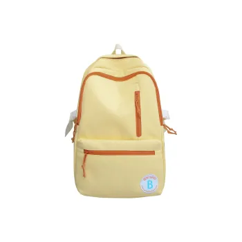 TAKI Nylon Fashion Versatile Students Backpack Regular Unisex Yellow/White/Light Gray