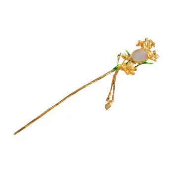 Jade Charm Yao Hetian Jade Hairpin White Jade/Pale Greenish White Jade Women's