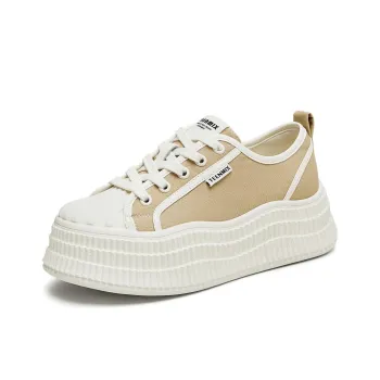 Teenmix Milk Salt Cloud Abrasion Resistant Height Increasing Low Top Canvas Shoes Women's