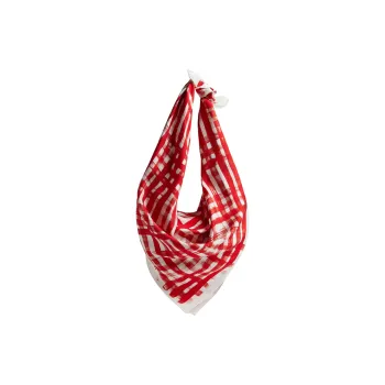 Bottega Veneta Silk Shoulder Bag Women's Red & White
