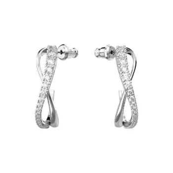 Swarovski Rhodium Plated Earrings Unisex Silver