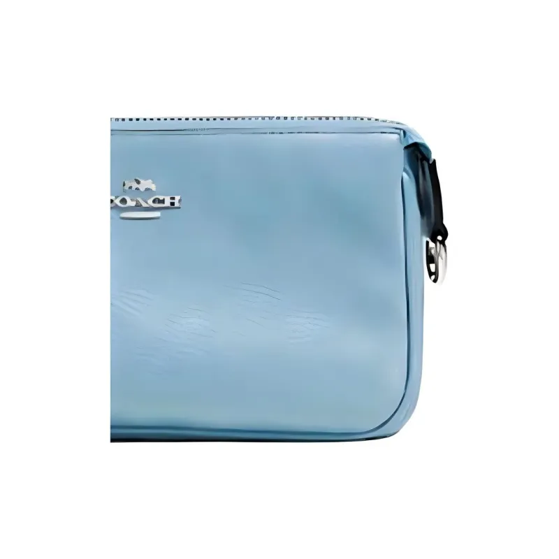 COACH Wristlet Leather Chain Shoulder Bag Mahjong Shoulder Bag Small Size Women's Sky Blue-1