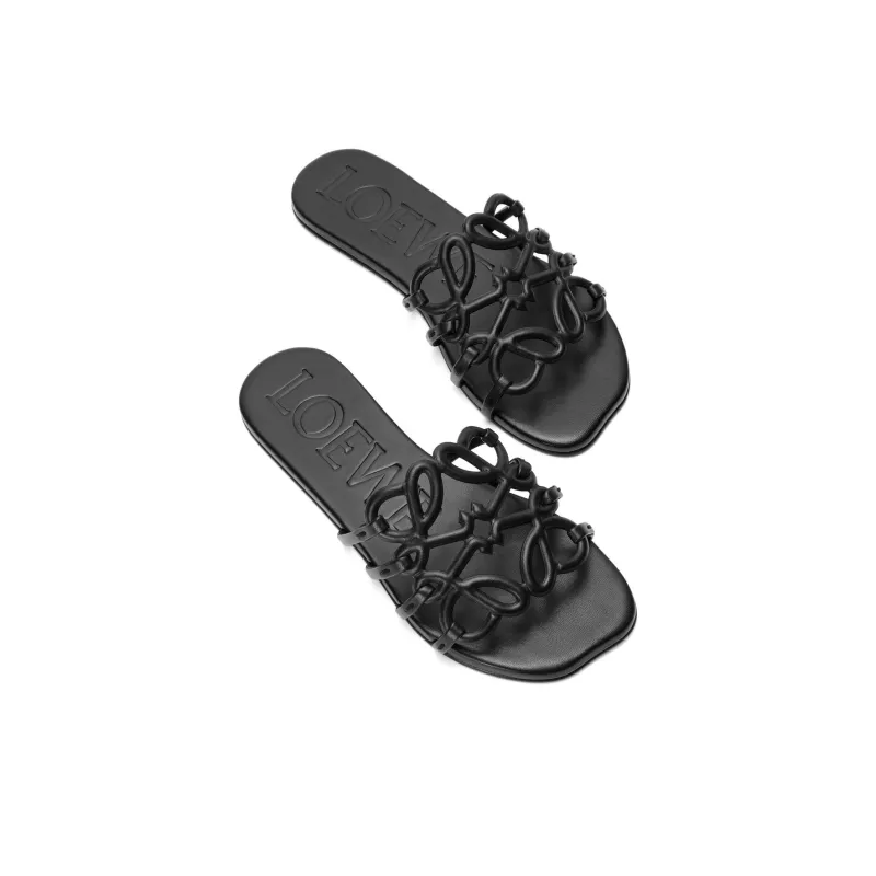 LOEWE Petal Slide Slippers Women's Black-3