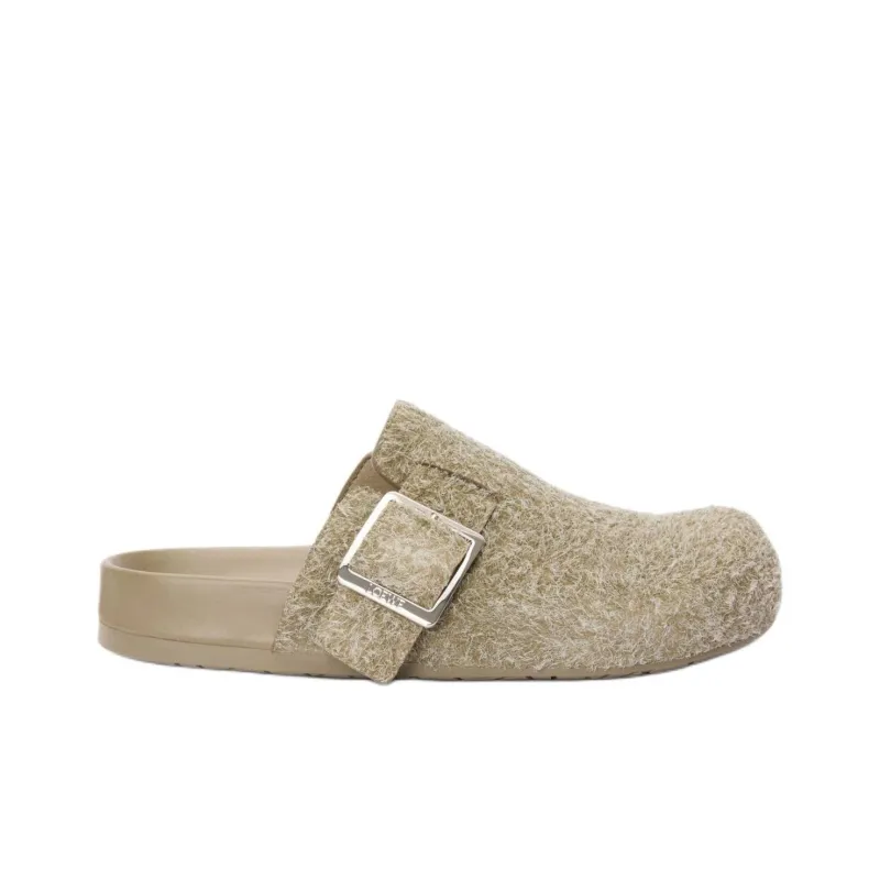 LOEWE Ease Buckle Closed Toe Slippers Men's Khaki Green-1