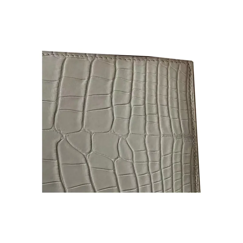 HERMES MC² Euclide Matte Crocodile Leather Wallet Men's 8L Beton Glacier White & Concrete Gray-2