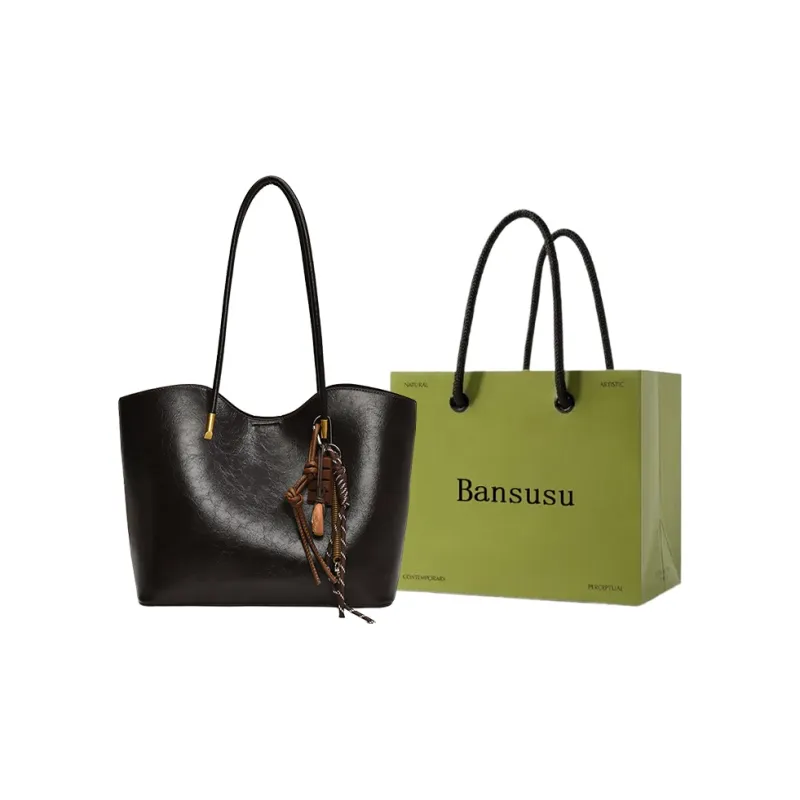 Bansusu PU Tote Bag Shopping Bag Shoulder Bags Women's Black/Red/Brown/Coffee-8