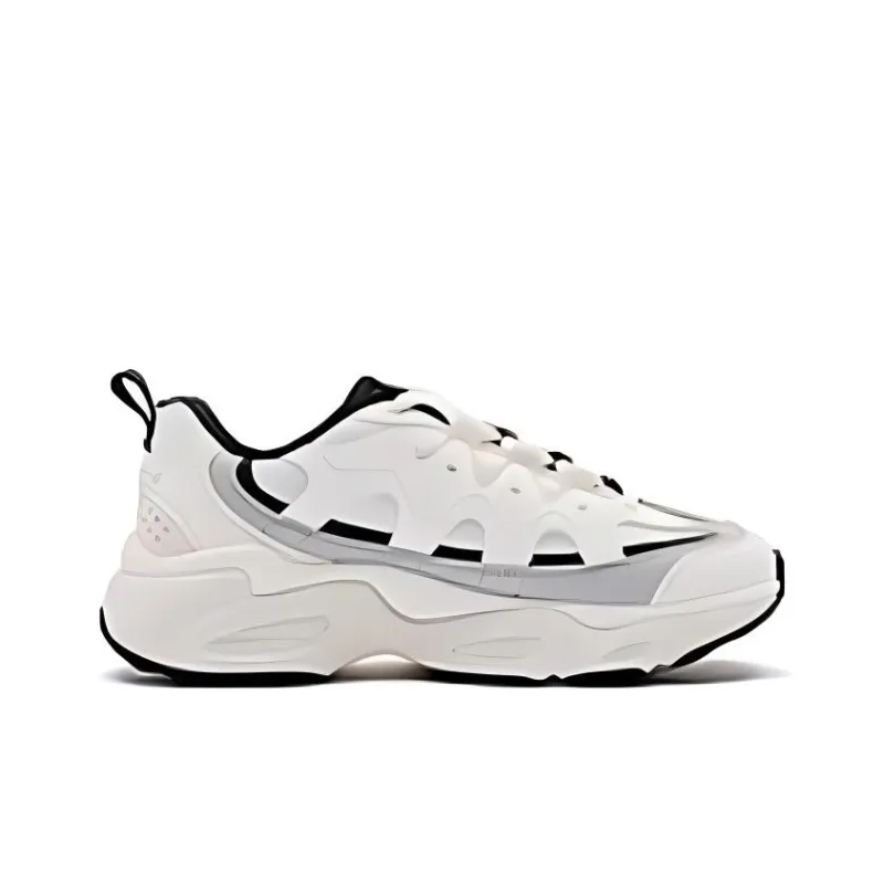 QIAODAN Slip Resistant And Breathable Low Top Chunky Sneakers Women's Ivory/Black-1