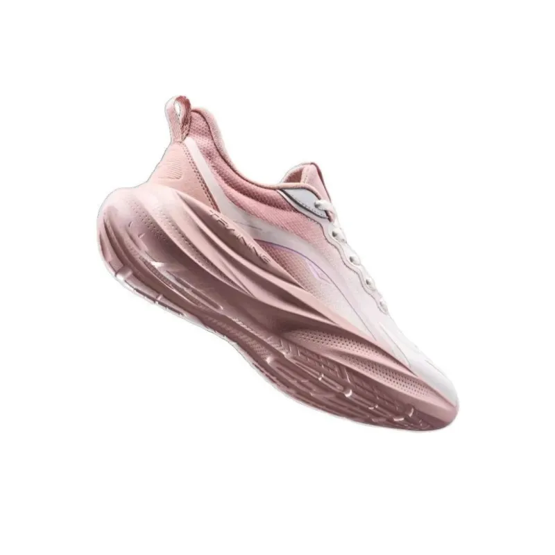 Erke Walk Wear Resistant Cushioning Slip Resistant Low Top Casual Running Shoes Women's White Pink-2