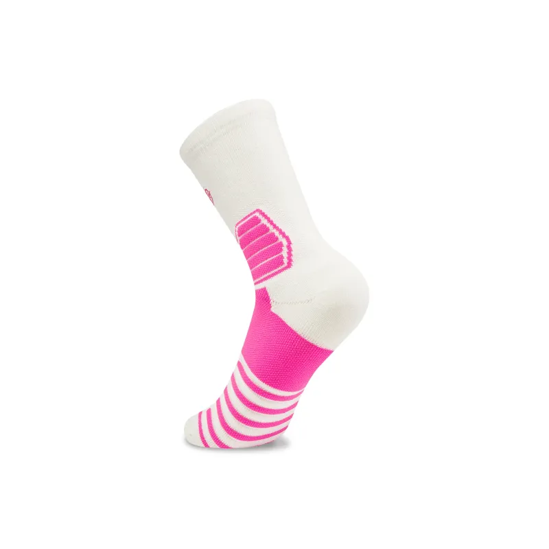 LiNing Basketball Collection Knee High Socks Unisex 1 Pack Standard White Fluorescent Shimmer Pink-2
