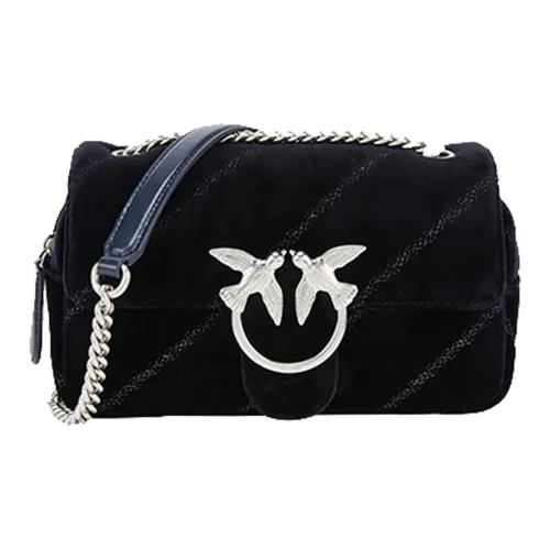 PINKO SIMPLY Velvet Flying Bird Bag Swan Bag Shoulder Bag Crossbody Bag Mini Women's Black