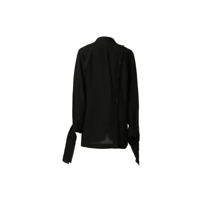 Yohji Yamamoto Safety pin Embellished Linen Blazer-1