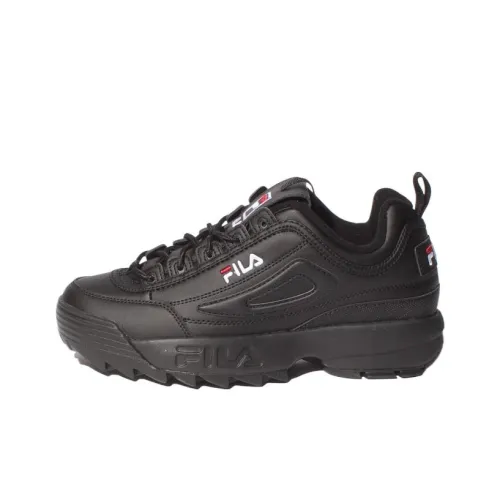 FILA Disruptor 2 Abrasion Resistant Slip Resistant Lightweight Cushioning Low Top Casual Shoes Unisex Black