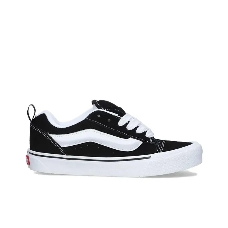 Vans Knu Skool Abrasion Resistant Low Top Shoes Unisex Black White-4
