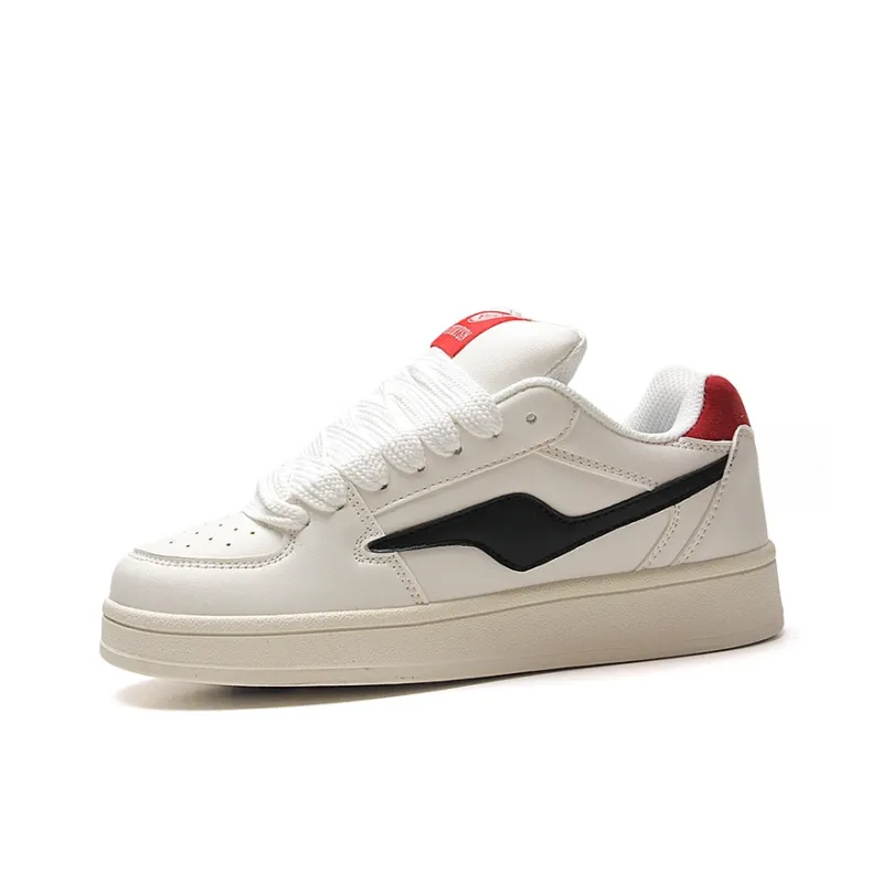 STUR YSN Wear resistant And Lightweight Low Top Skateboard Shoes Women's White Beige Red-0