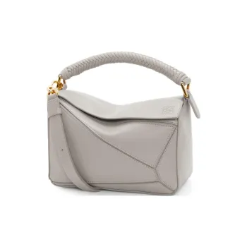 LOEWE Puzzle Soft Calfskin Shoulder Bag, Crossbody Bag, Handbag Small Size Women's Shell Gray