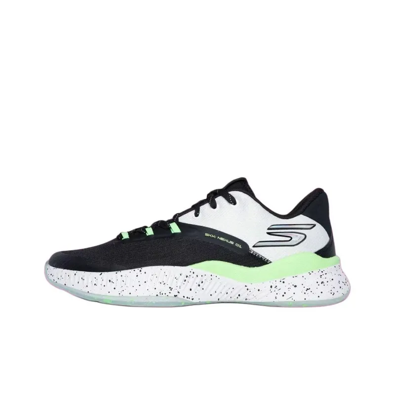 Skechers SKX Anti Slip Wear Resistant Low Top Basketball Shoes Men's Black White-0