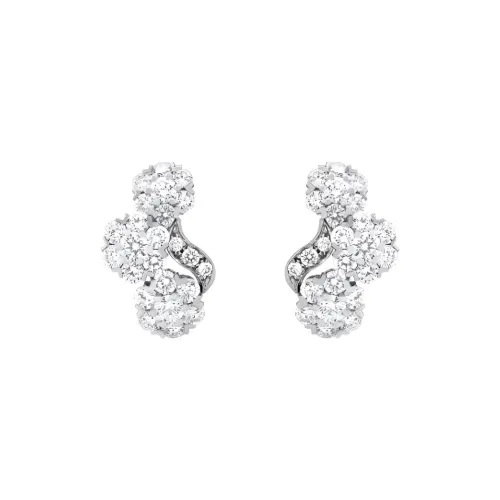 Van Cleef & Arpels 18K White Gold Earrings Women's Silver