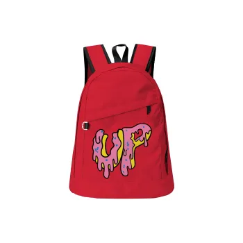 TURN UP Polyester Students Backpack Regular Unisex Red