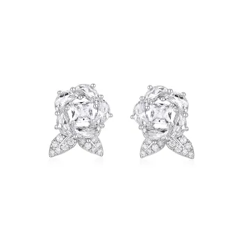 KADER 925 Sterling Silver Stud Earrings Women's Silver, Birthday, Box