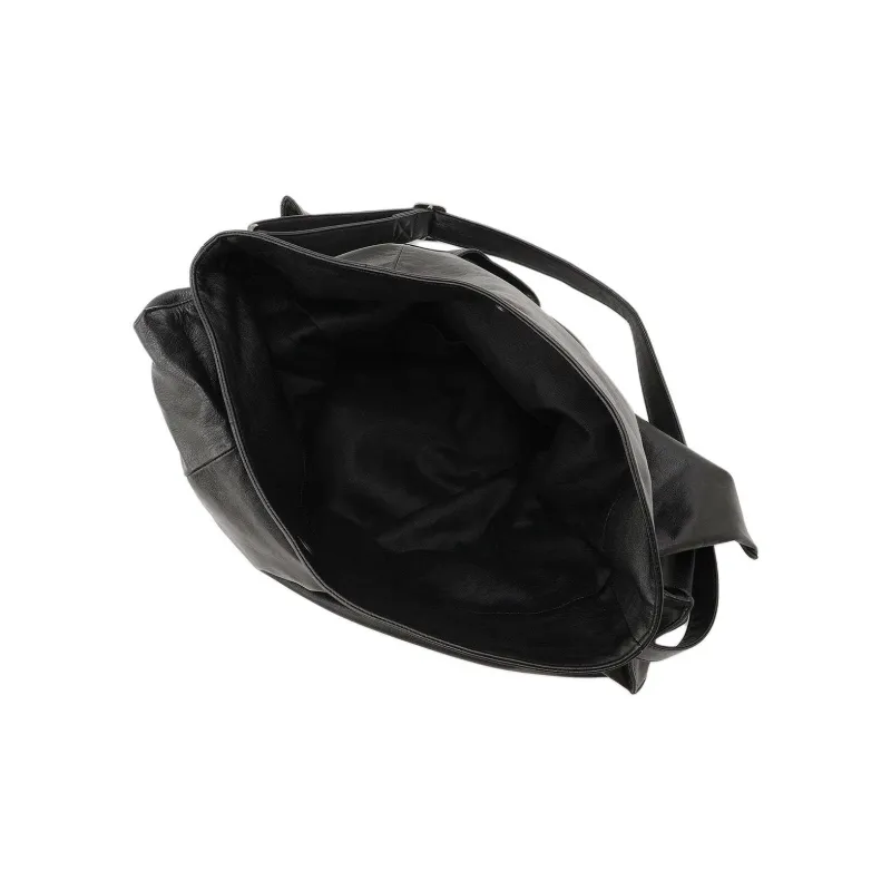 Yohji Yamamoto Cow Leather Crossbody Bag Shoulder Bag Unisex Black-4