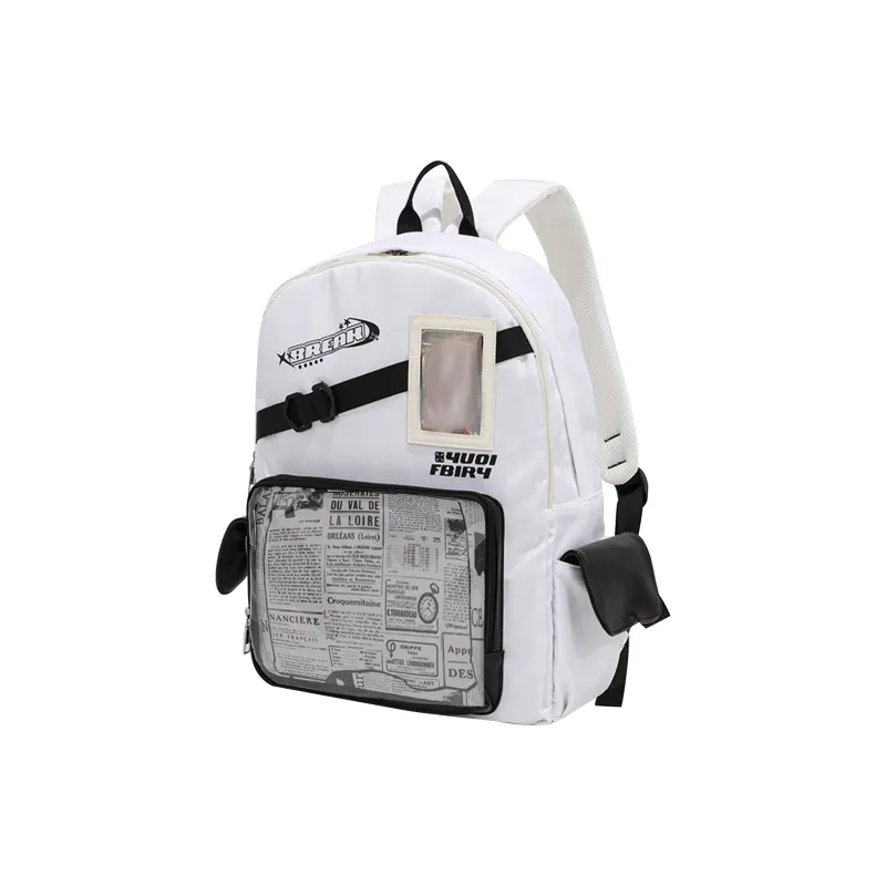 TAKI Nylon Baby Bag Badge Small Card Multi Pocket Anime Middle School Style With Zipper Regular Unisex Multicolor-3