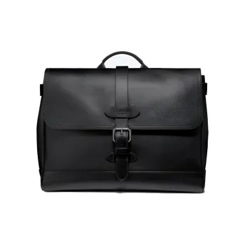 COACH Hudson Pebbled Leather Messenger Bag Handbag Shoulder Bag Crossbody Bag Large Size Men's Black