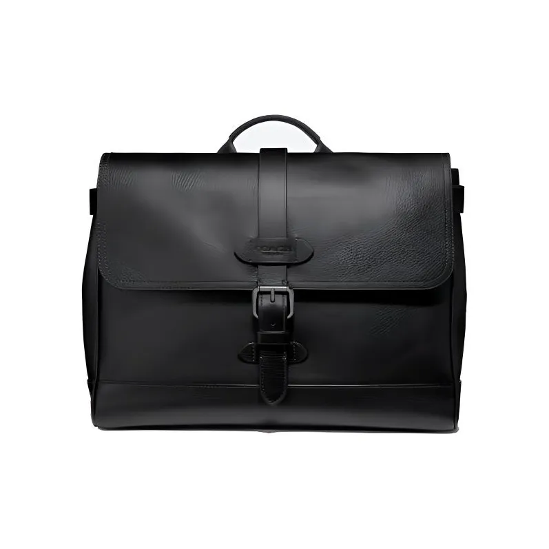 COACH Hudson Pebbled Leather Messenger Bag Handbag Shoulder Bag Crossbody Bag Large Size Men's Black-0