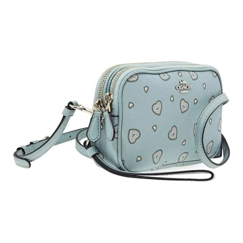 COACH Sadie Leather Shoulder Bag Crossbody Bag Small Size Women's Green-1