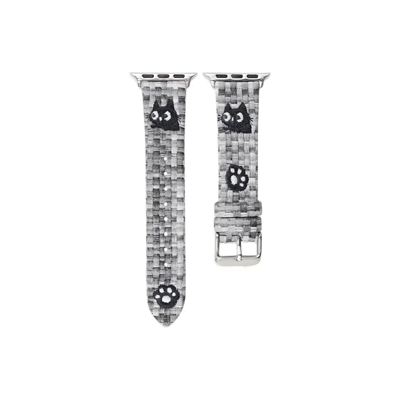 PULAISI Apple Compatibility Watch Band 220mm Plaid Material-6