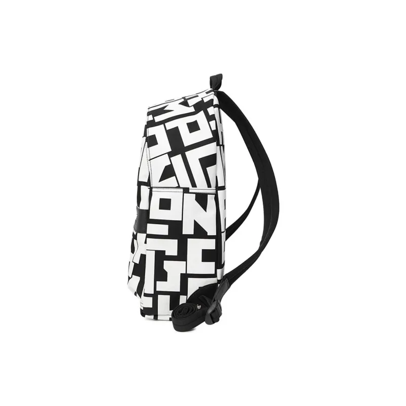 LONGCHAMP Polyamide Canvas Fabric Backpack Small Size Women's Black White Multicolor-2