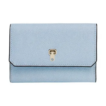 Valextra Brera Cow Leather Wallet Women's Cornflower Blue