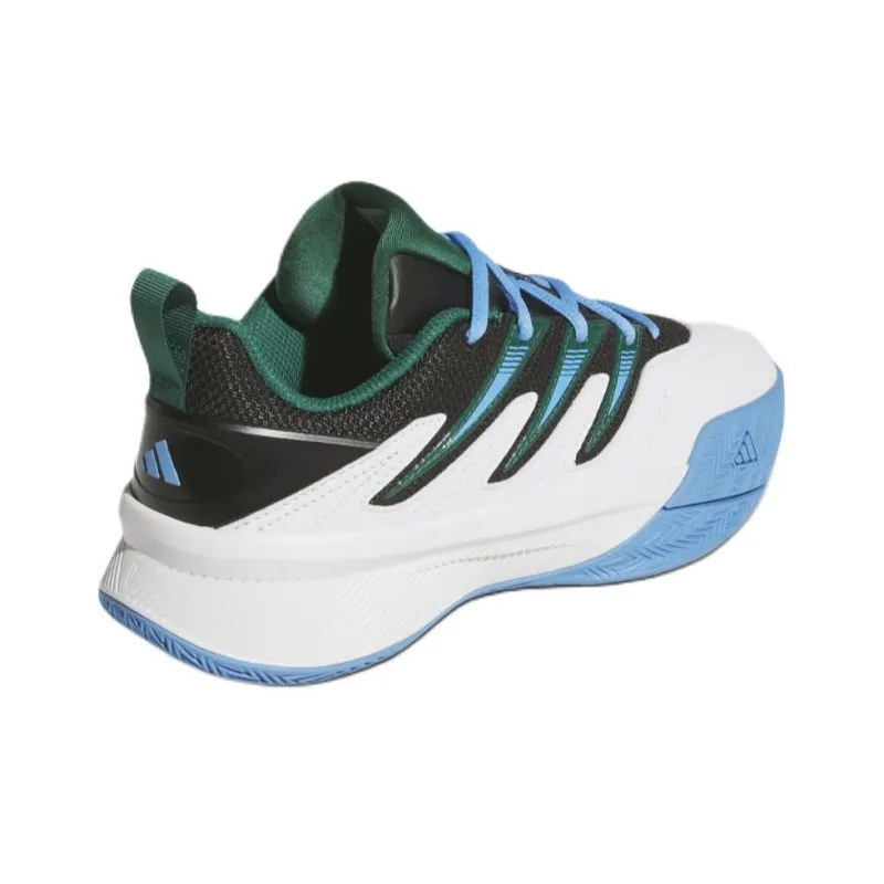 Adidas Dame Certified 3 Anti Slip Wear Resistant Low Top Children's Basketball Shoes White/Green/Blue Teenagers-2