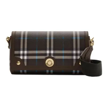 Burberry Note Elastane Shoulder Bag Small Size Women's Brown