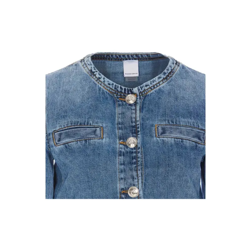 PINKO Crewneck Denim Jacket-2