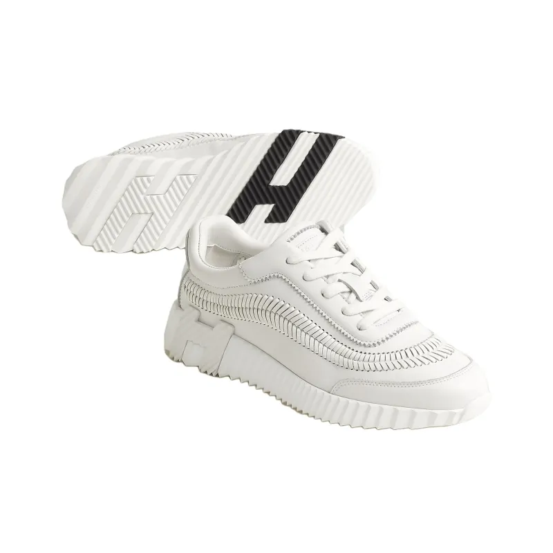 HERMES Bouncing Low Top Casual Shoes Women's White-3
