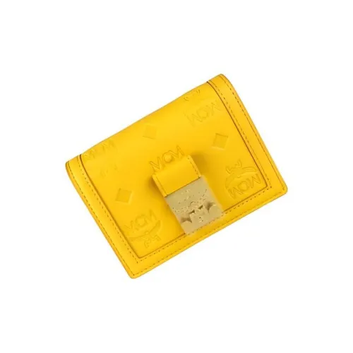 MCM Leather Wallet Mini Women's Yellow