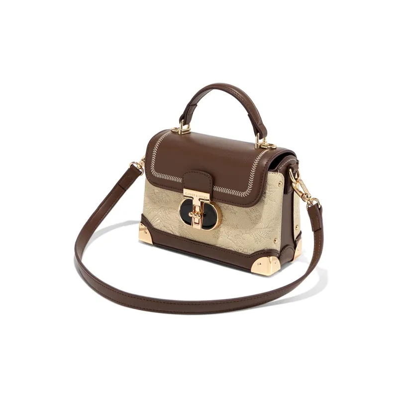 CLEVER& KETCH PU Handbags Shoulder Bags Women's Ecru/Coffee-3