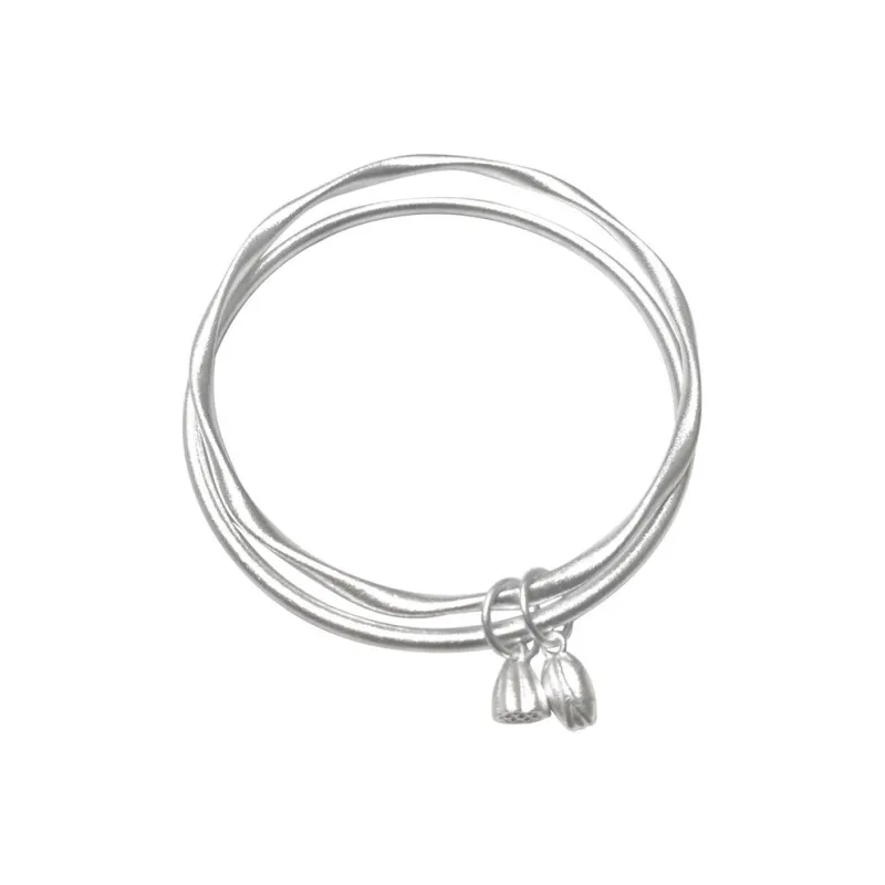 CHINA GOLD S999 Fine Silver Bangles Women's-2