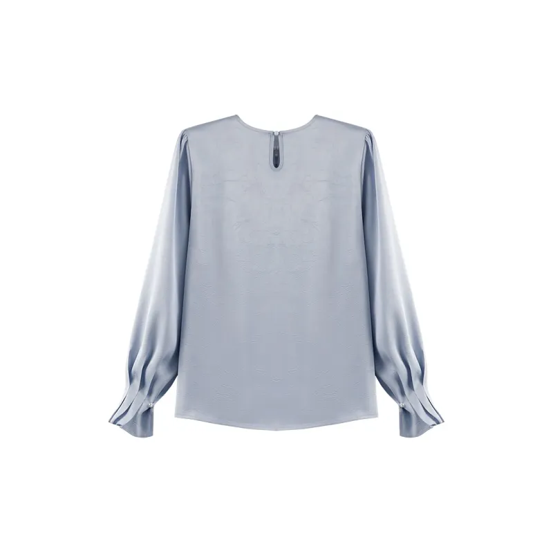 She Enjoys Shirt Women's Light Gray Blue-0