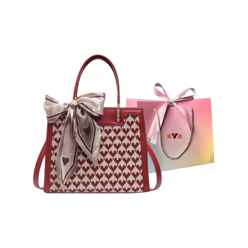 Yalu PU Handbag Women's Houndstooth/Heart-0