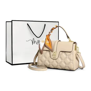 MILLIE'S Cow Leather Shoulder Bag, Crossbody Bag, Handbag Regular Women's Apricot