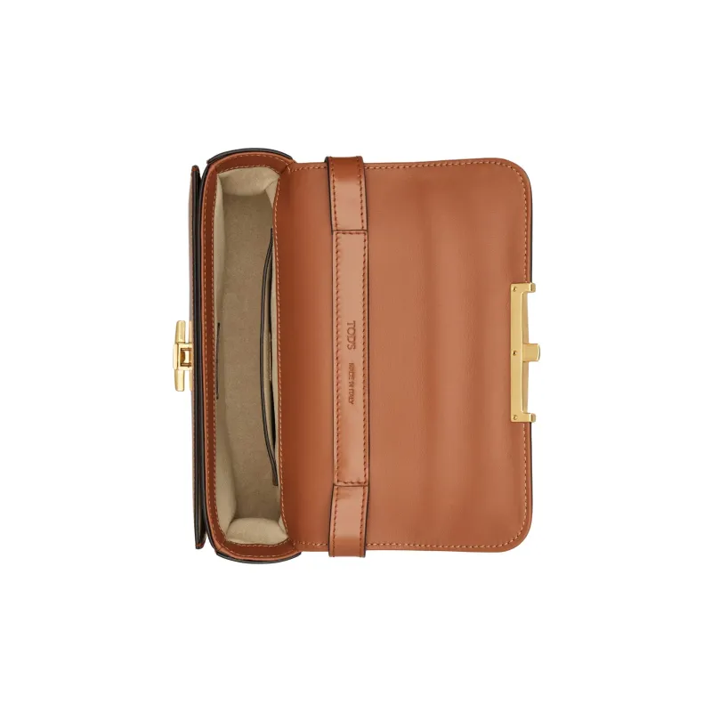 TOD'S T Timeless Cow Leather Crossbody Bag, Shoulder Bag Mini Women's Orange-4