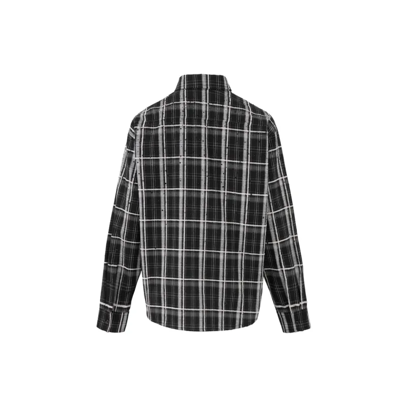 TCH Shirt Unisex Black White Plaid-1