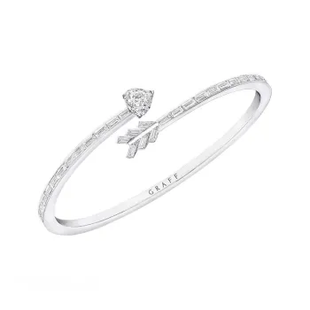 Graff 18K White Gold Diamonds Bangles Unisex Silver