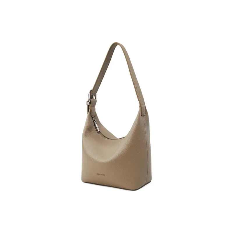 Teenmix Cow Leather Shoulder Bag Trumpets Women's Black/Elephant Gray-7